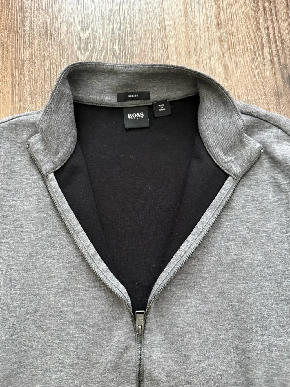 Hugo BOSS Men's Gray Full-Zip Sweatshirt Jacket